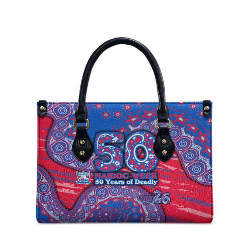 Western Bulldogs NAIDOC Week 2026 Leather Bag Australian Aboriginal Dot Art Dreamtime Pattern Style