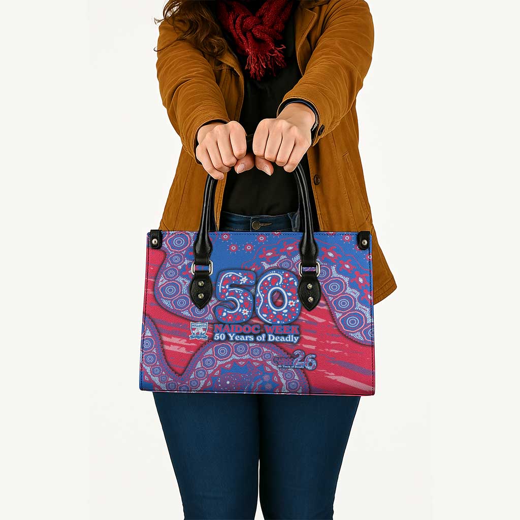 Western Bulldogs NAIDOC Week 2026 Leather Bag Australian Aboriginal Dot Art Dreamtime Pattern Style