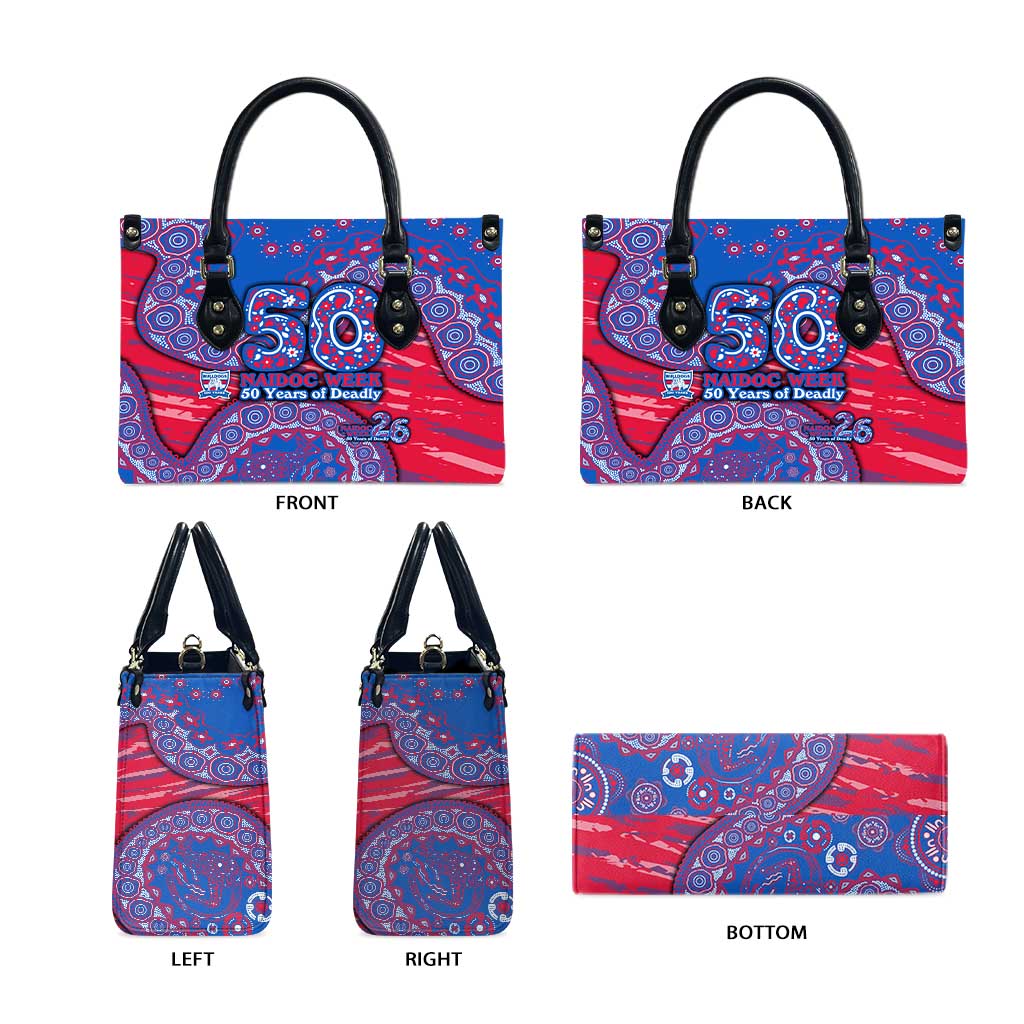 Western Bulldogs NAIDOC Week 2026 Leather Bag Australian Aboriginal Dot Art Dreamtime Pattern Style
