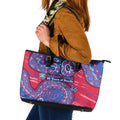Western Bulldogs NAIDOC Week 2026 Leather Tote Bag Australian Aboriginal Dot Art Dreamtime Pattern Style