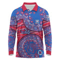 Western Bulldogs NAIDOC Week 2026 Long Sleeve Polo Shirt Australian Aboriginal Dot Art Dreamtime Pattern Style