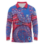 Western Bulldogs NAIDOC Week 2026 Long Sleeve Polo Shirt Australian Aboriginal Dot Art Dreamtime Pattern Style