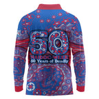 Western Bulldogs NAIDOC Week 2026 Long Sleeve Polo Shirt Australian Aboriginal Dot Art Dreamtime Pattern Style