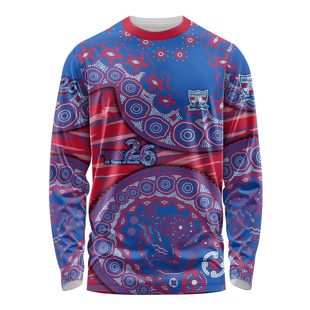 Western Bulldogs NAIDOC Week 2026 Long Sleeve Shirt Australian Aboriginal Dot Art Dreamtime Pattern Style