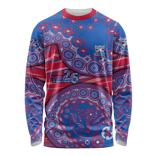 Western Bulldogs NAIDOC Week 2026 Long Sleeve Shirt Australian Aboriginal Dot Art Dreamtime Pattern Style