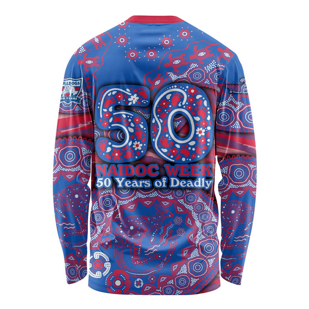 Western Bulldogs NAIDOC Week 2026 Long Sleeve Shirt Australian Aboriginal Dot Art Dreamtime Pattern Style