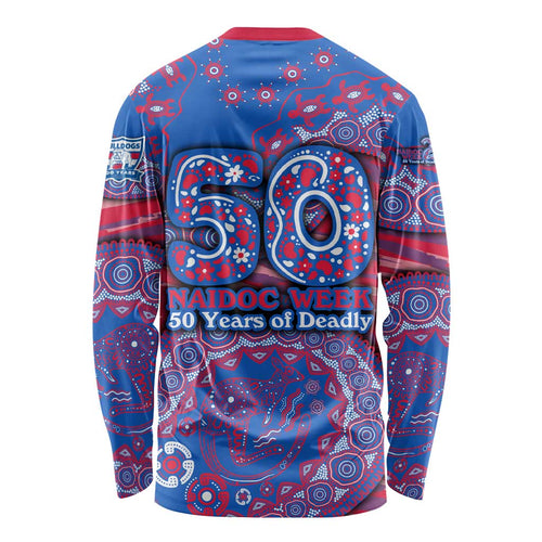 Western Bulldogs NAIDOC Week 2026 Long Sleeve Shirt Australian Aboriginal Dot Art Dreamtime Pattern Style