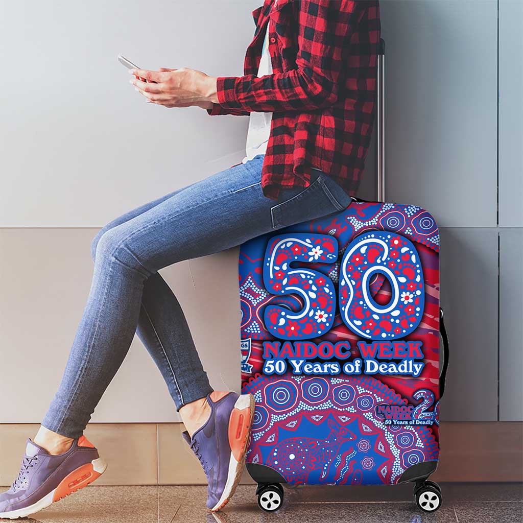 Western Bulldogs NAIDOC Week 2026 Luggage Cover Australian Aboriginal Dot Art Dreamtime Pattern Style