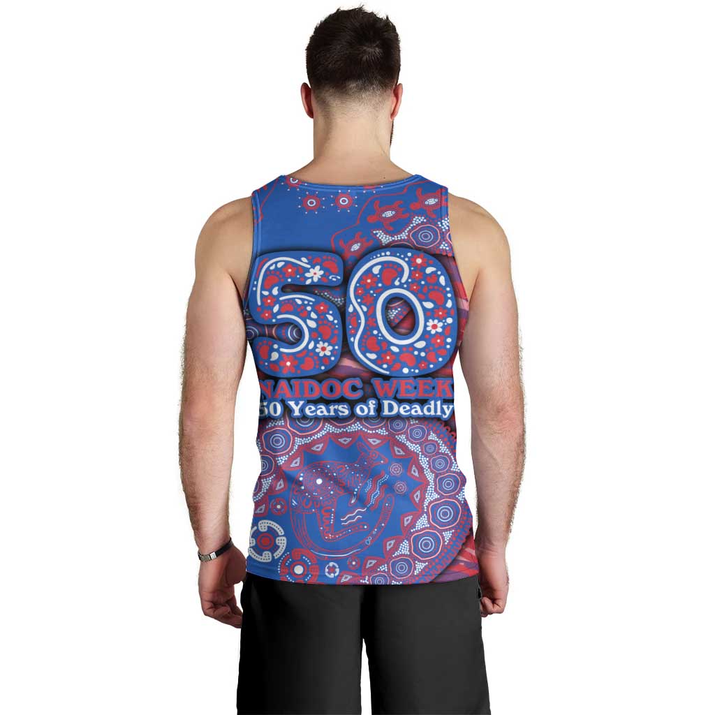 Western Bulldogs NAIDOC Week 2026 Men Tank Top Australian Aboriginal Dot Art Dreamtime Pattern Style