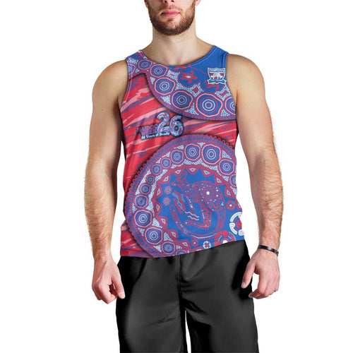 Western Bulldogs NAIDOC Week 2026 Men Tank Top Australian Aboriginal Dot Art Dreamtime Pattern Style