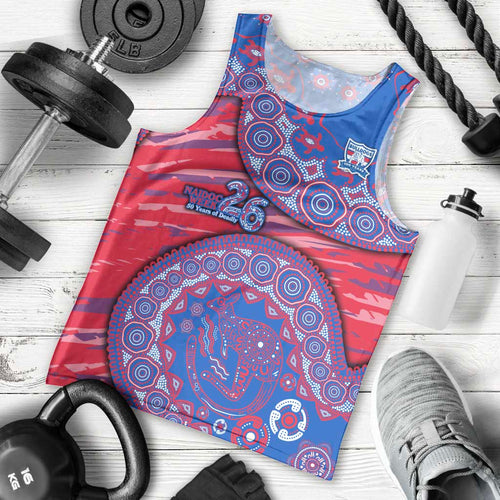 Western Bulldogs NAIDOC Week 2026 Men Tank Top Australian Aboriginal Dot Art Dreamtime Pattern Style