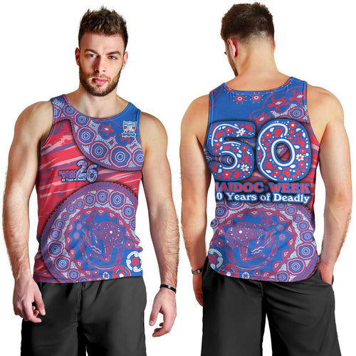 Western Bulldogs NAIDOC Week 2026 Men Tank Top Australian Aboriginal Dot Art Dreamtime Pattern Style