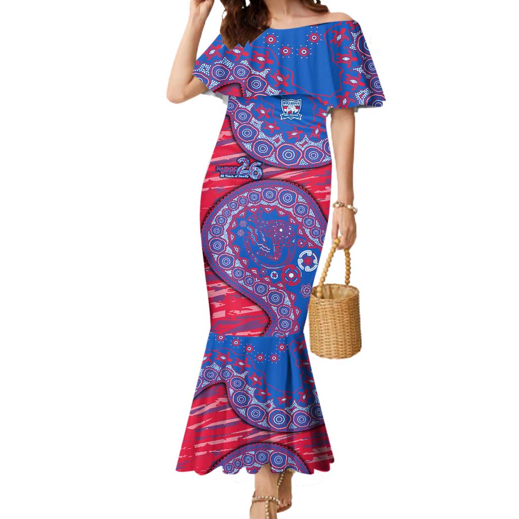 Western Bulldogs NAIDOC Week 2026 Mermaid Dress Australian Aboriginal Dot Art Dreamtime Pattern Style