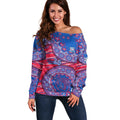 Western Bulldogs NAIDOC Week 2026 Off Shoulder Sweater Australian Aboriginal Dot Art Dreamtime Pattern Style