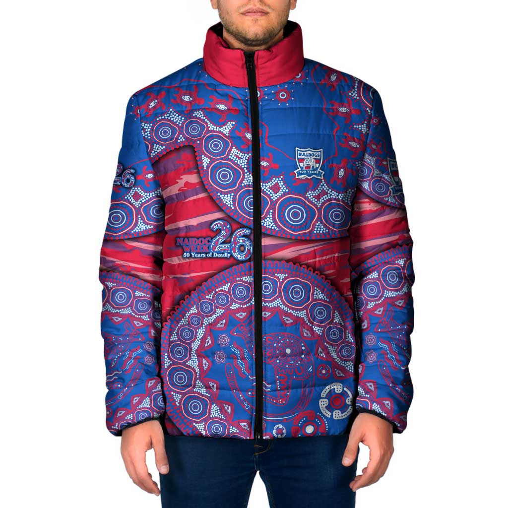 Western Bulldogs NAIDOC Week 2026 Padded Jacket Australian Aboriginal Dot Art Dreamtime Pattern Style