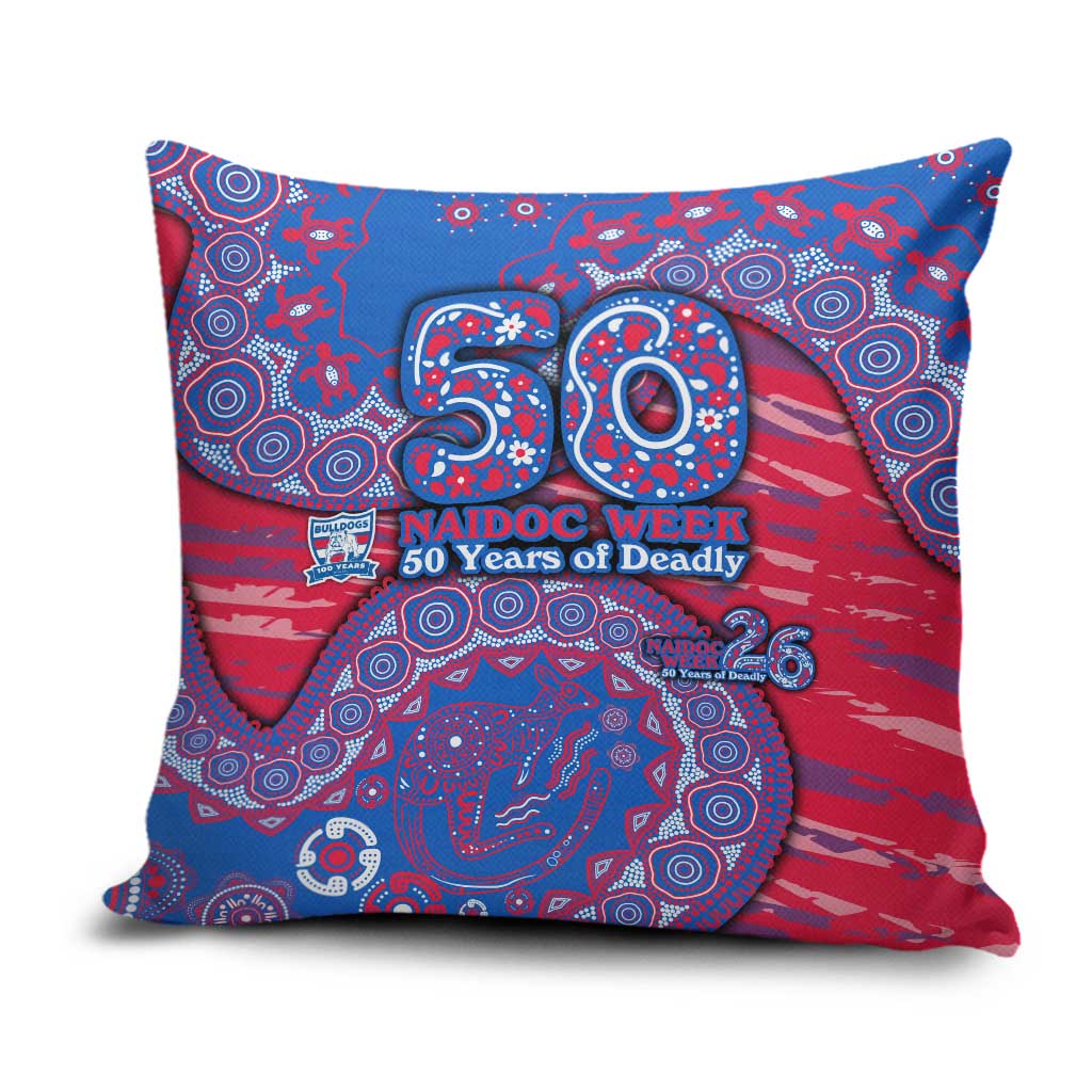 Western Bulldogs NAIDOC Week 2026 Pillow Cover Australian Aboriginal Dot Art Dreamtime Pattern Style