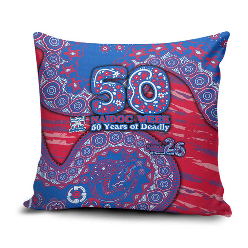 Western Bulldogs NAIDOC Week 2026 Pillow Cover Australian Aboriginal Dot Art Dreamtime Pattern Style