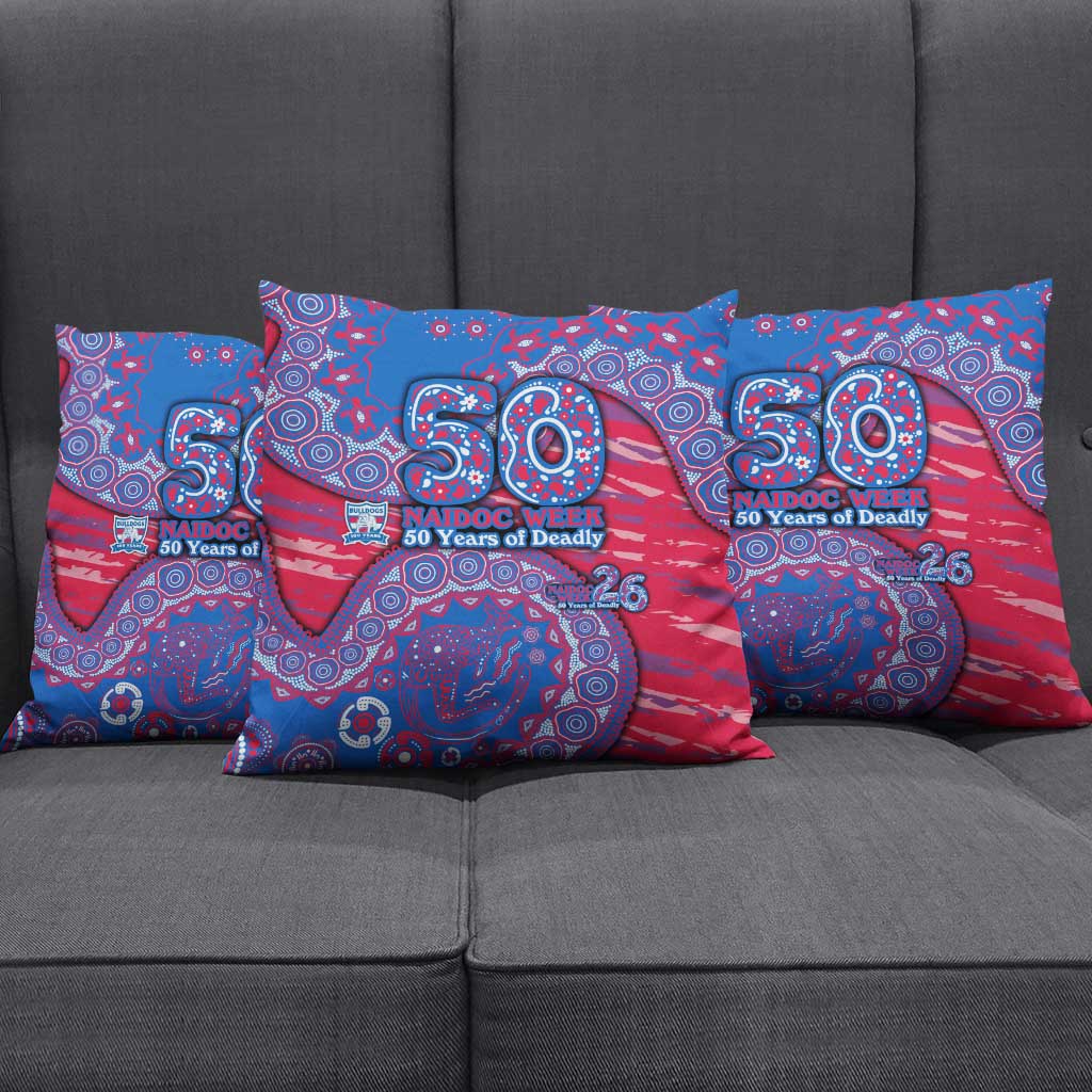 Western Bulldogs NAIDOC Week 2026 Pillow Cover Australian Aboriginal Dot Art Dreamtime Pattern Style