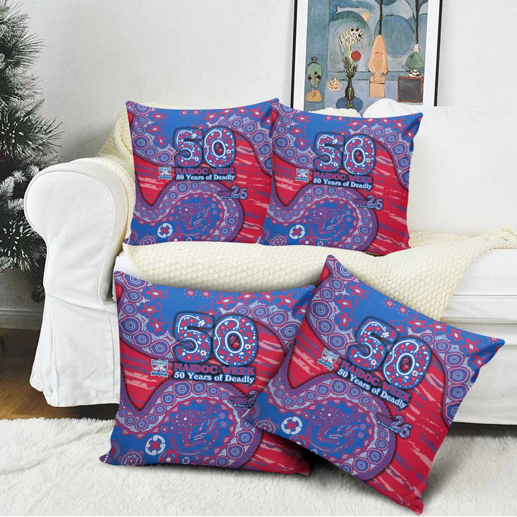 Western Bulldogs NAIDOC Week 2026 Pillow Cover Australian Aboriginal Dot Art Dreamtime Pattern Style