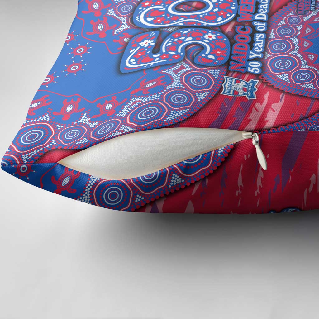 Western Bulldogs NAIDOC Week 2026 Pillow Cover Australian Aboriginal Dot Art Dreamtime Pattern Style