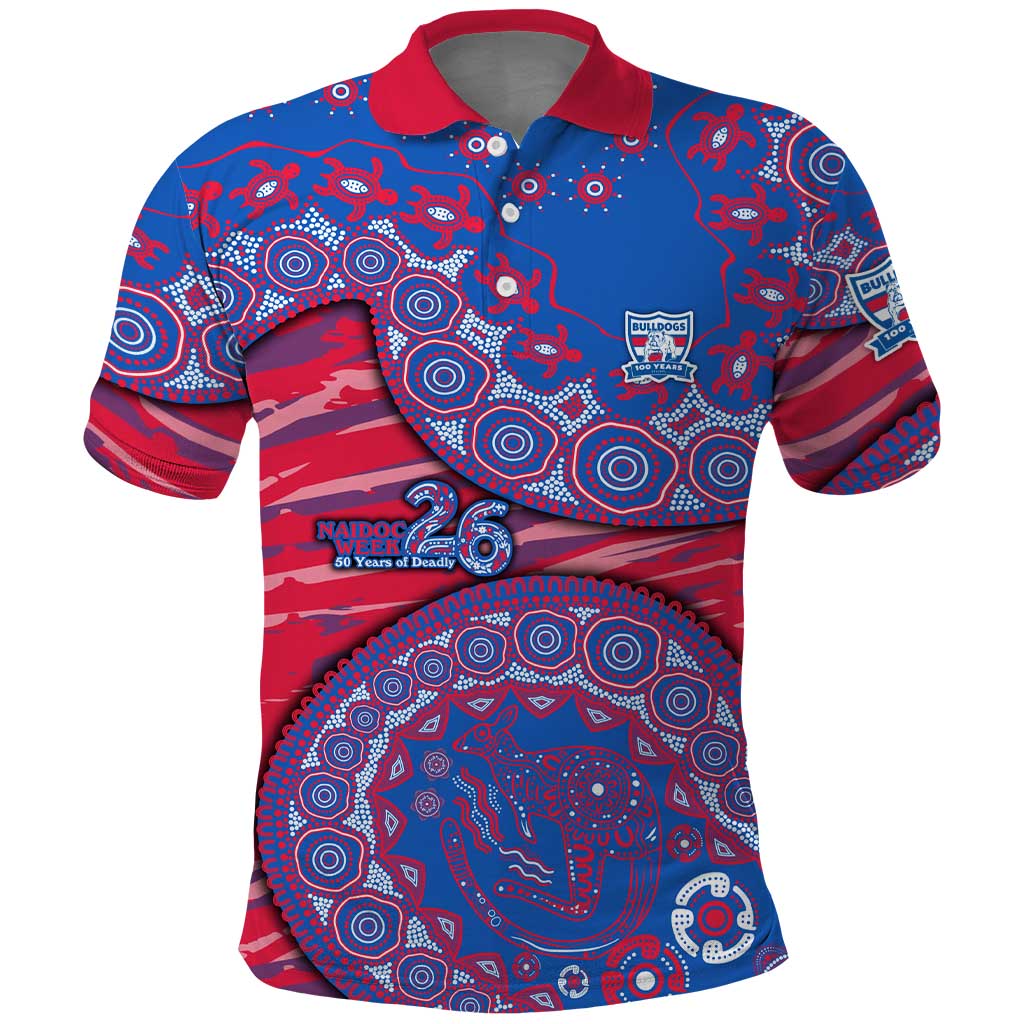 Western Bulldogs NAIDOC Week 2026 Polo Shirt Australian Aboriginal Dot Art Dreamtime Pattern Style