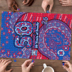 Western Bulldogs NAIDOC Week 2026 Puzzle Australian Aboriginal Dot Art Dreamtime Pattern Style
