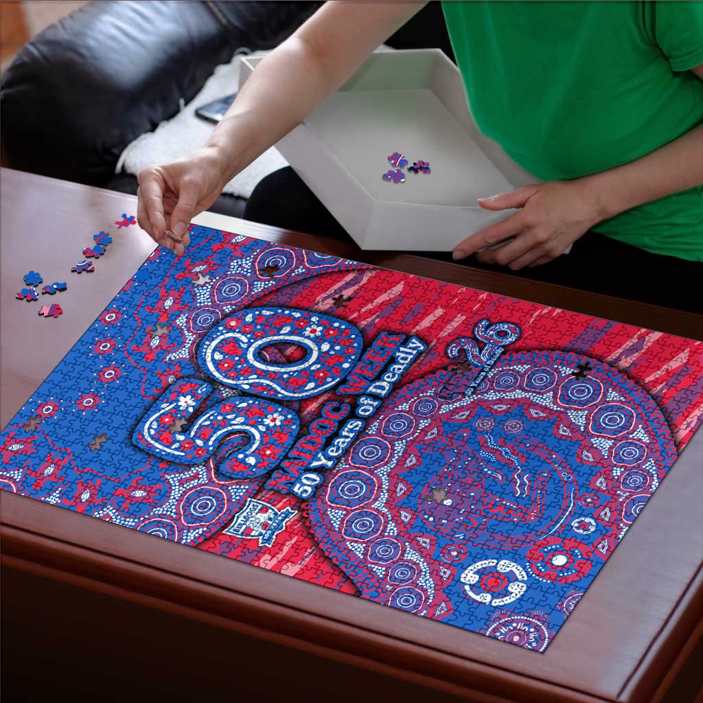 Western Bulldogs NAIDOC Week 2026 Puzzle Australian Aboriginal Dot Art Dreamtime Pattern Style