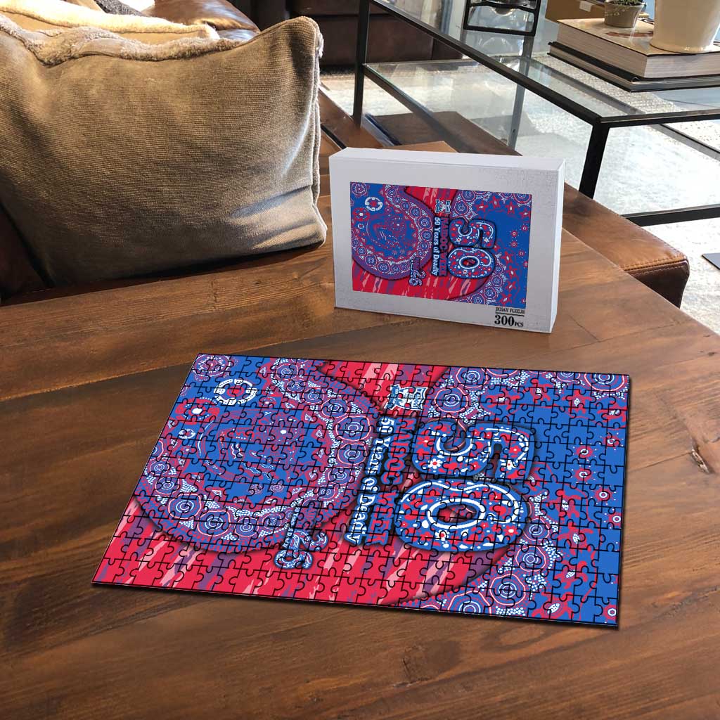 Western Bulldogs NAIDOC Week 2026 Puzzle Australian Aboriginal Dot Art Dreamtime Pattern Style