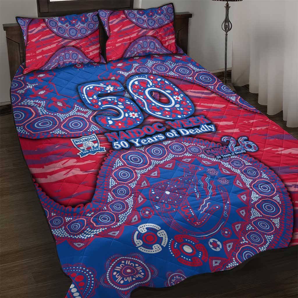 Western Bulldogs NAIDOC Week 2026 Quilt Bed Set Australian Aboriginal Dot Art Dreamtime Pattern Style