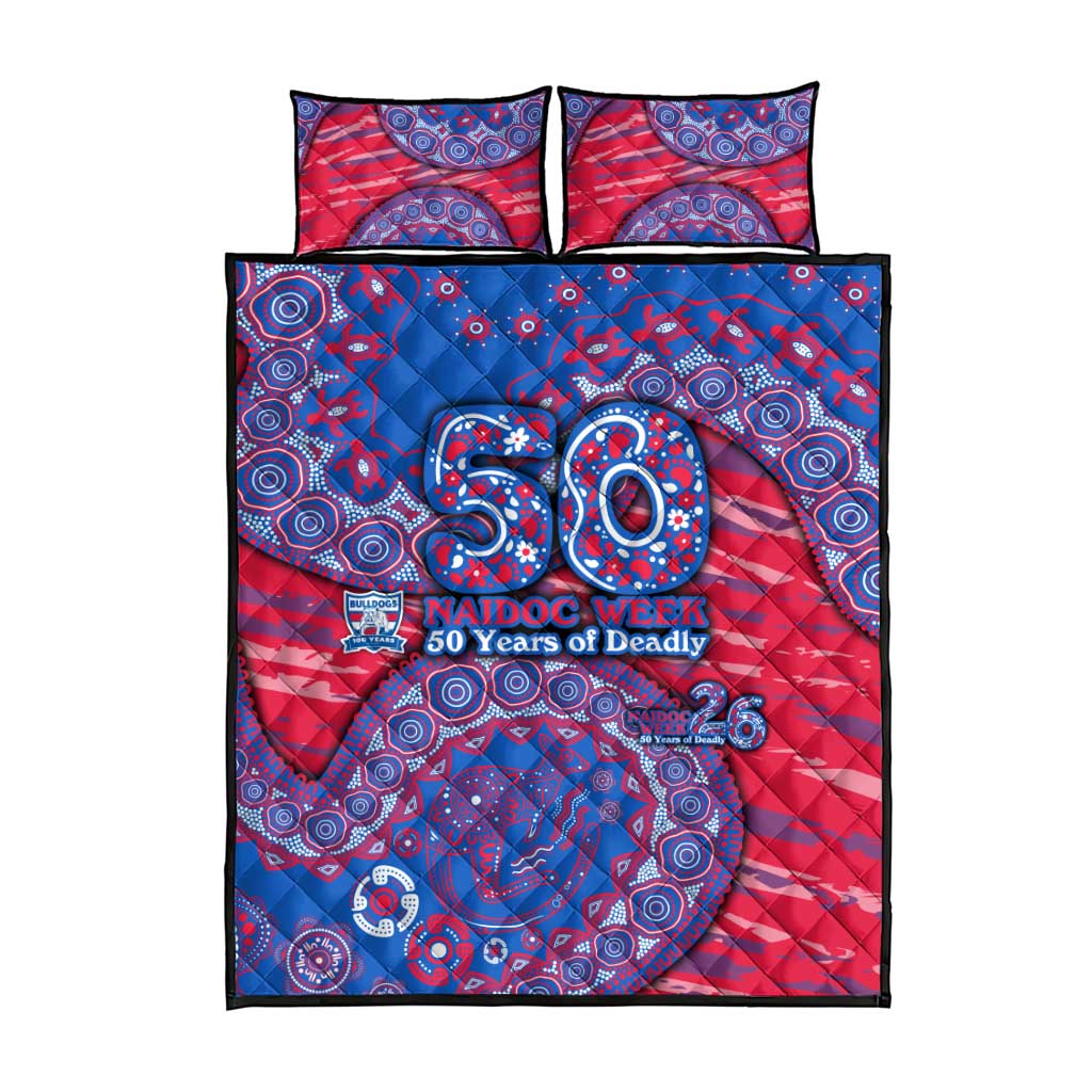 Western Bulldogs NAIDOC Week 2026 Quilt Bed Set Australian Aboriginal Dot Art Dreamtime Pattern Style