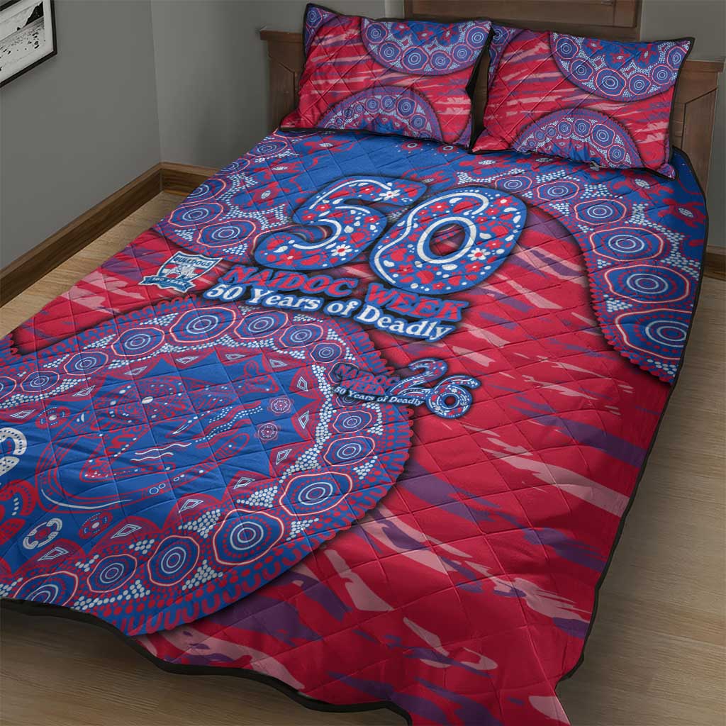 Western Bulldogs NAIDOC Week 2026 Quilt Bed Set Australian Aboriginal Dot Art Dreamtime Pattern Style