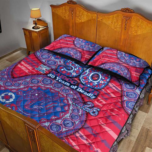 Western Bulldogs NAIDOC Week 2026 Quilt Bed Set Australian Aboriginal Dot Art Dreamtime Pattern Style