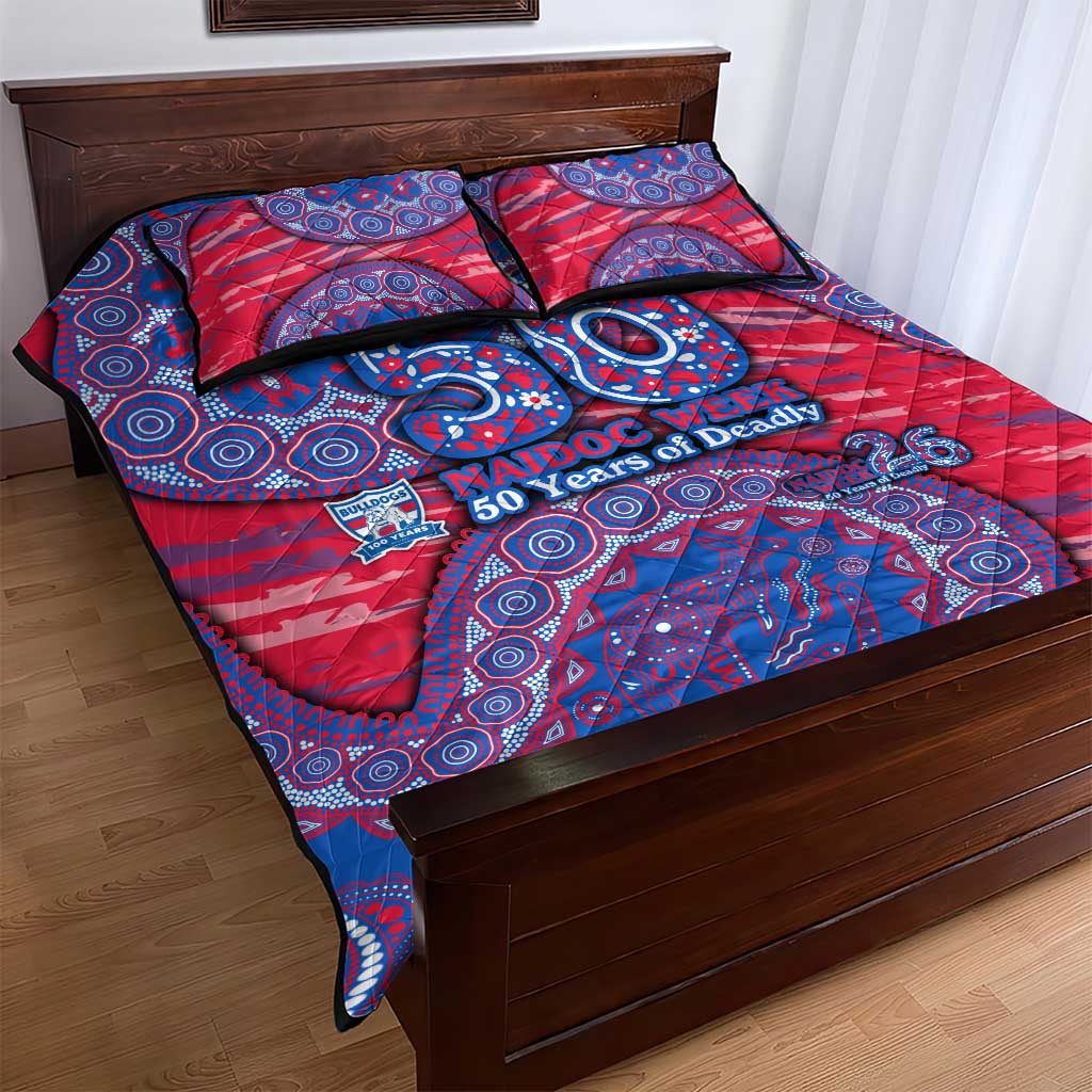 Western Bulldogs NAIDOC Week 2026 Quilt Bed Set Australian Aboriginal Dot Art Dreamtime Pattern Style