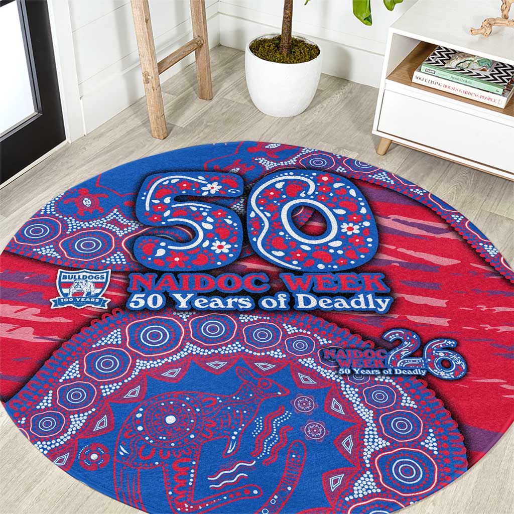 Western Bulldogs NAIDOC Week 2026 Round Carpet Australian Aboriginal Dot Art Dreamtime Pattern Style