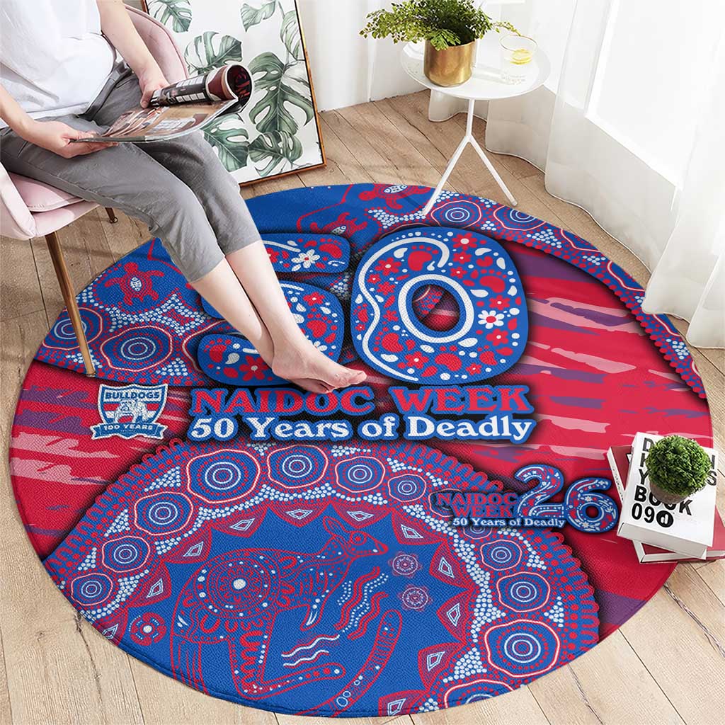 Western Bulldogs NAIDOC Week 2026 Round Carpet Australian Aboriginal Dot Art Dreamtime Pattern Style
