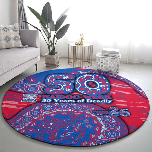 Western Bulldogs NAIDOC Week 2026 Round Carpet Australian Aboriginal Dot Art Dreamtime Pattern Style
