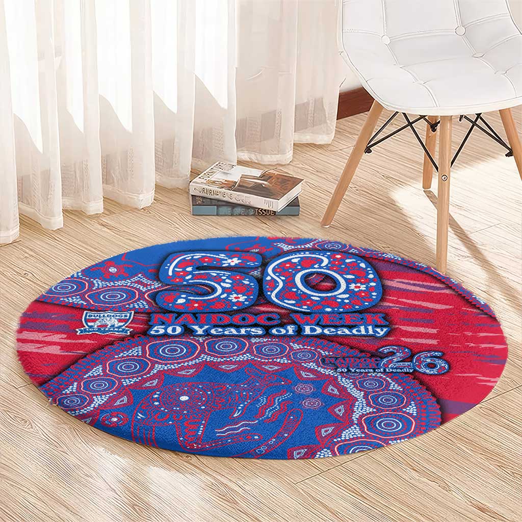 Western Bulldogs NAIDOC Week 2026 Round Carpet Australian Aboriginal Dot Art Dreamtime Pattern Style