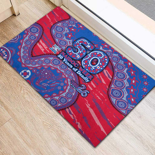 Western Bulldogs NAIDOC Week 2026 Rubber Doormat Australian Aboriginal Dot Art Dreamtime Pattern Style