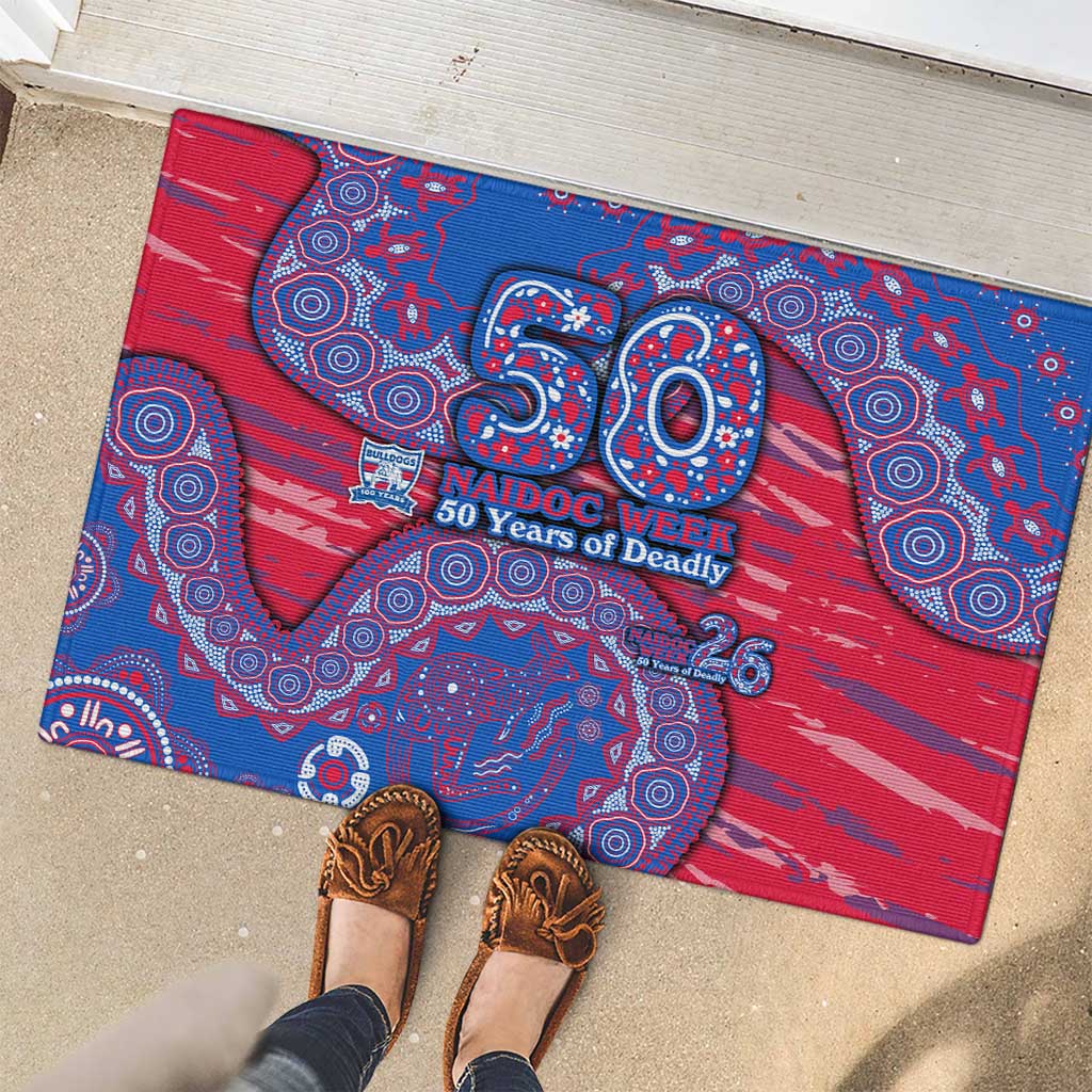 Western Bulldogs NAIDOC Week 2026 Rubber Doormat Australian Aboriginal Dot Art Dreamtime Pattern Style