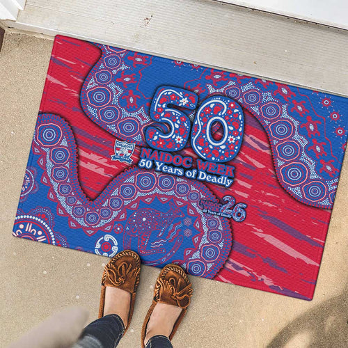 Western Bulldogs NAIDOC Week 2026 Rubber Doormat Australian Aboriginal Dot Art Dreamtime Pattern Style