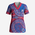 Western Bulldogs NAIDOC Week 2026 Scrub Top Australian Aboriginal Dot Art Dreamtime Pattern Style