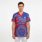 Western Bulldogs NAIDOC Week 2026 Scrub Top Australian Aboriginal Dot Art Dreamtime Pattern Style