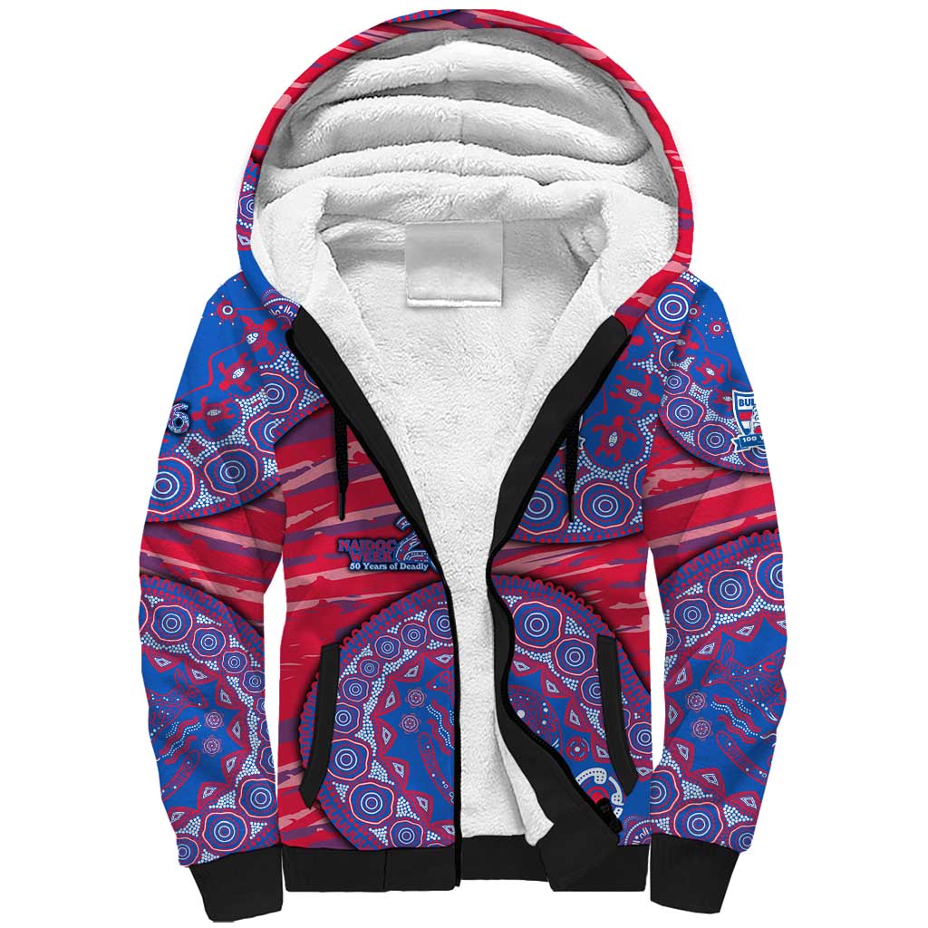 Western Bulldogs NAIDOC Week 2026 Sherpa Hoodie Australian Aboriginal Dot Art Dreamtime Pattern Style