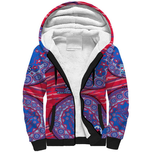 Western Bulldogs NAIDOC Week 2026 Sherpa Hoodie Australian Aboriginal Dot Art Dreamtime Pattern Style