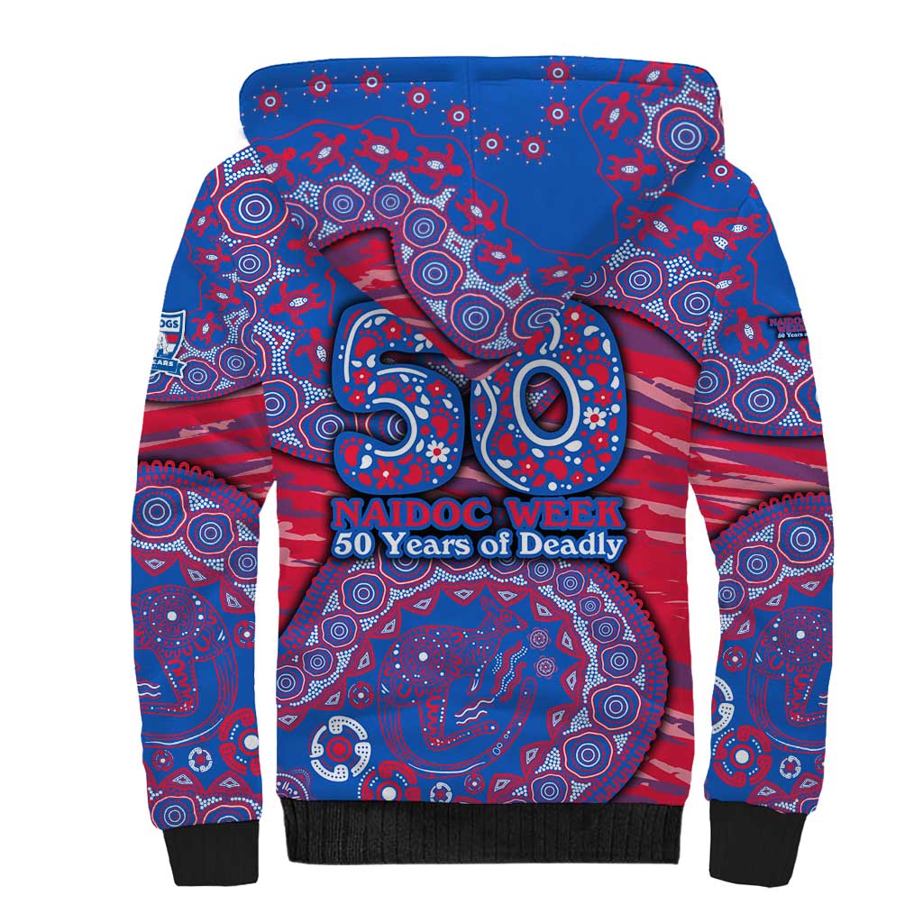 Western Bulldogs NAIDOC Week 2026 Sherpa Hoodie Australian Aboriginal Dot Art Dreamtime Pattern Style
