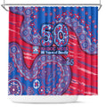 Western Bulldogs NAIDOC Week 2026 Shower Curtain Australian Aboriginal Dot Art Dreamtime Pattern Style