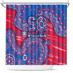Western Bulldogs NAIDOC Week 2026 Shower Curtain Australian Aboriginal Dot Art Dreamtime Pattern Style