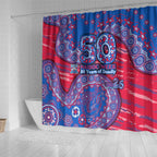 Western Bulldogs NAIDOC Week 2026 Shower Curtain Australian Aboriginal Dot Art Dreamtime Pattern Style