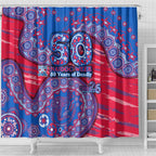 Western Bulldogs NAIDOC Week 2026 Shower Curtain Australian Aboriginal Dot Art Dreamtime Pattern Style