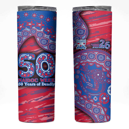 Western Bulldogs NAIDOC Week 2026 Skinny Tumbler Australian Aboriginal Dot Art Dreamtime Pattern Style